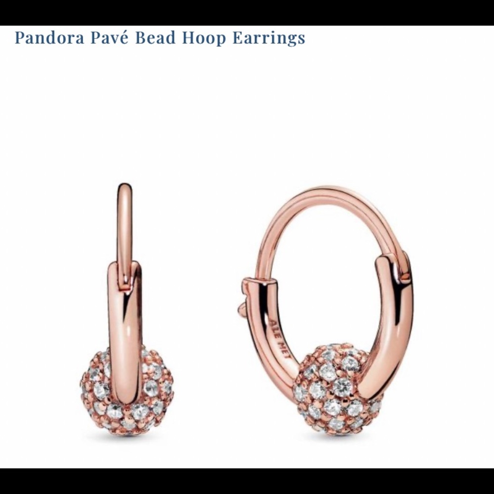 Pandora Pavé Bead Hoop Earrings